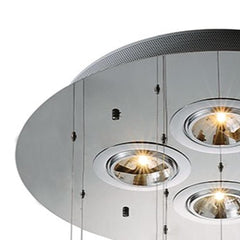 Clear Candle Style Four Light Metal and Glass Ceiling Light - Homeroots