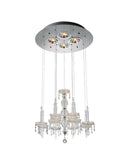 Clear Candle Style Four Light Metal and Glass Ceiling Light - Homeroots