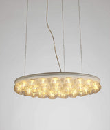 29 X 29 X 7 White Glass Metal Pendant Lamp - Homeroots - Flyclothing LLC