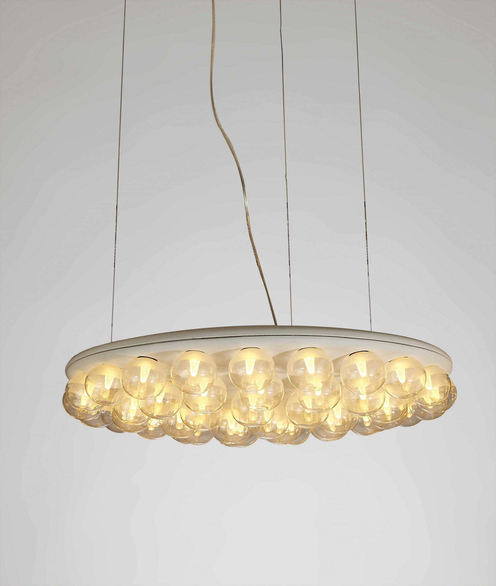 29 X 29 X 7 White Glass Metal Pendant Lamp - Homeroots - Flyclothing LLC