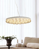 29 X 29 X 7 White Glass Metal Pendant Lamp - Homeroots - Flyclothing LLC