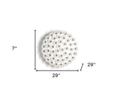 29 X 29 X 7 White Glass Metal Pendant Lamp - Homeroots - Flyclothing LLC