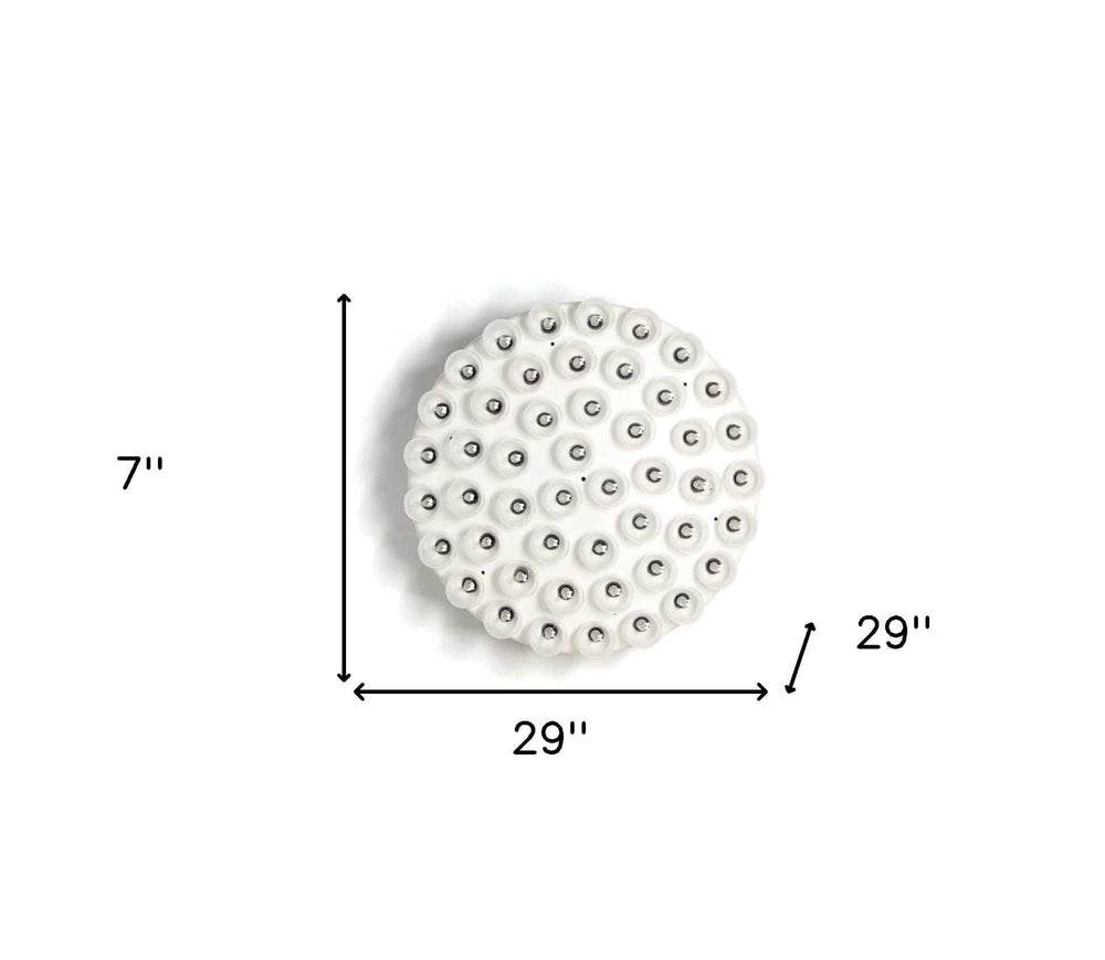 29 X 29 X 7 White Glass Metal Pendant Lamp - Homeroots - Flyclothing LLC