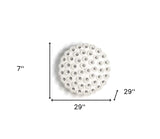 29 X 29 X 7 White Glass Metal Pendant Lamp - Homeroots - Flyclothing LLC