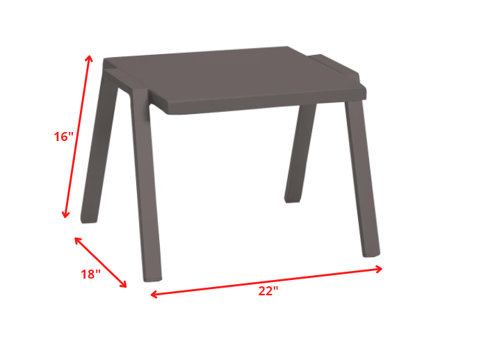 16" Taupe Aluminum End Table - Homeroots