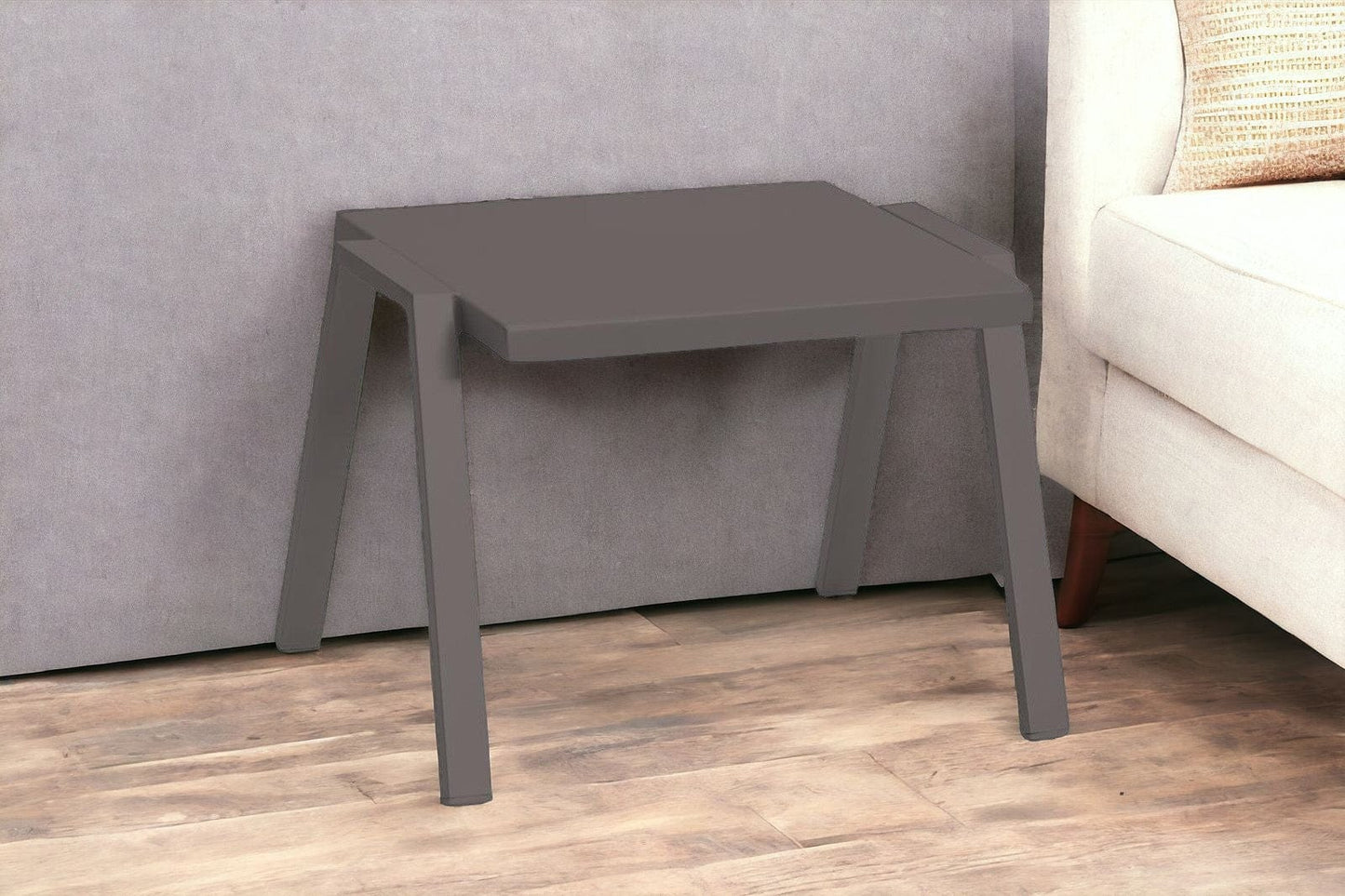 16" Taupe Aluminum End Table - Homeroots - Flyclothing LLC