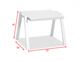 16" White Aluminum End Table - Homeroots - Flyclothing LLC