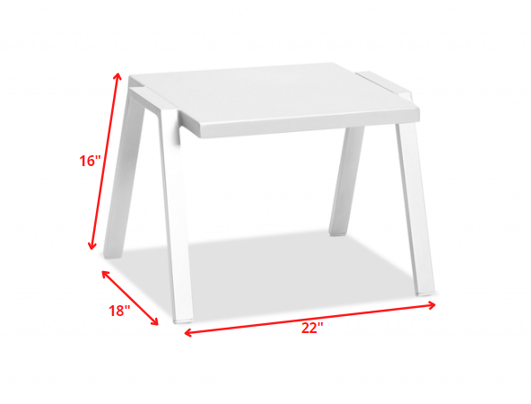 16" White Aluminum End Table - Homeroots
