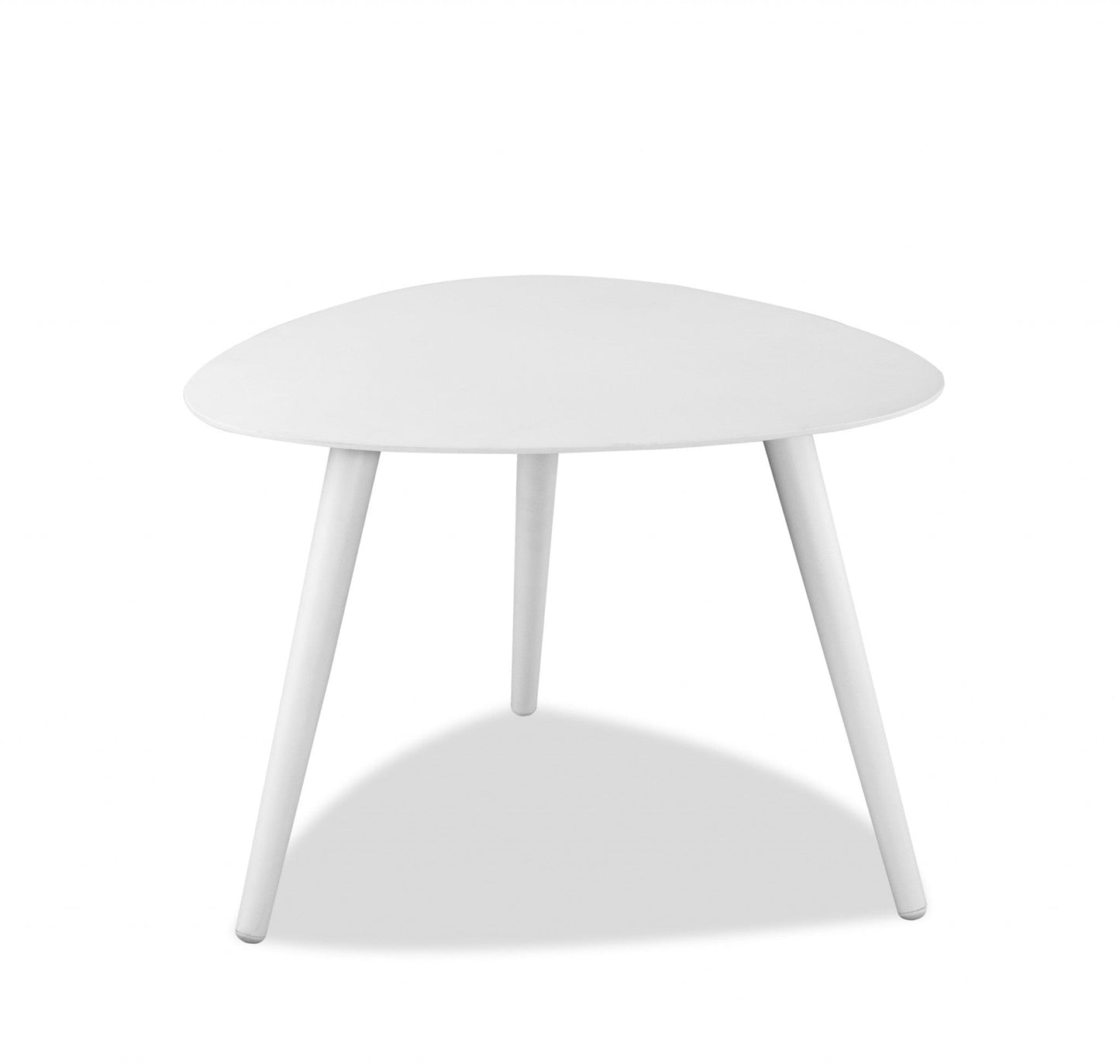 16" White Aluminum End Table - Homeroots - Flyclothing LLC