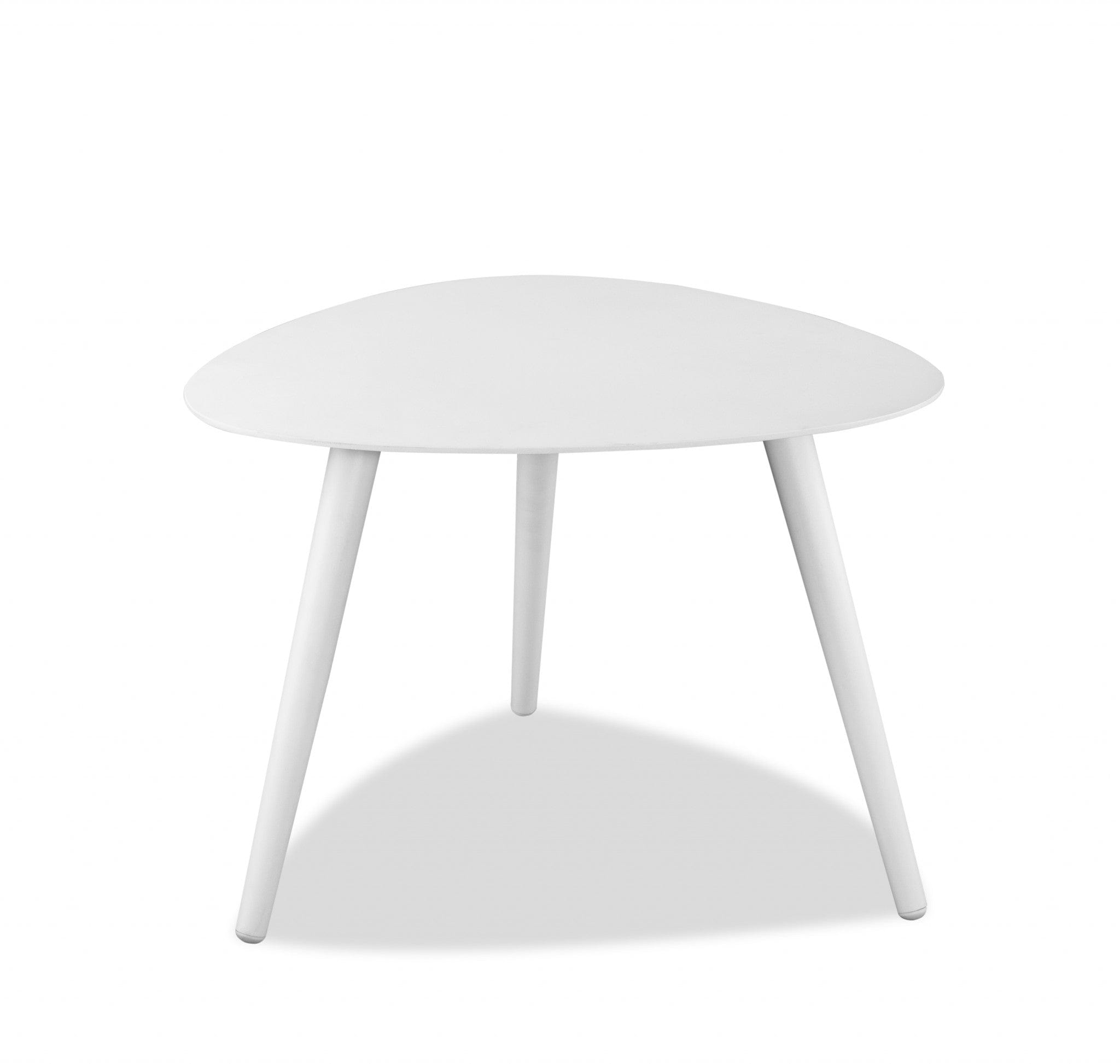 16" White Aluminum End Table - Homeroots - Flyclothing LLC