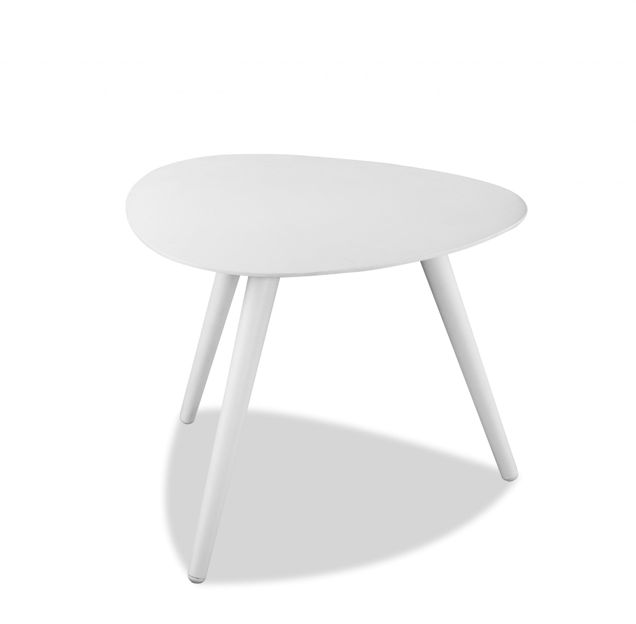 16" White Aluminum End Table - Homeroots - Flyclothing LLC