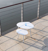 16" White Aluminum End Table - Homeroots - Flyclothing LLC