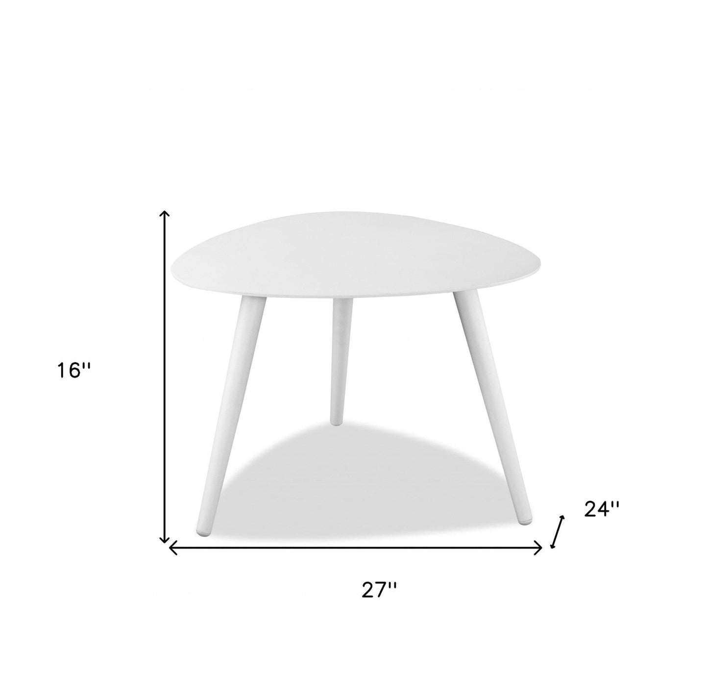 16" White Aluminum End Table - Homeroots - Flyclothing LLC