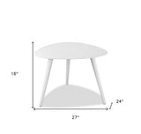 16" White Aluminum End Table - Homeroots - Flyclothing LLC
