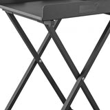 Gray Aluminum Indoor Outdoor Tray Table - Homeroots