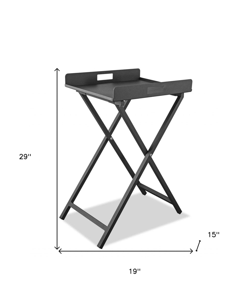 Gray Aluminum Indoor Outdoor Tray Table - Homeroots - Flyclothing LLC