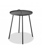 25" Gray Stainless Steel Round End Table - Homeroots