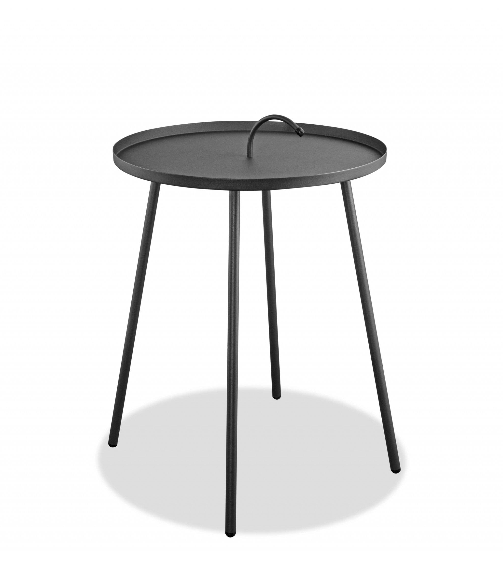 25" Gray Stainless Steel Round End Table - Homeroots - Flyclothing LLC