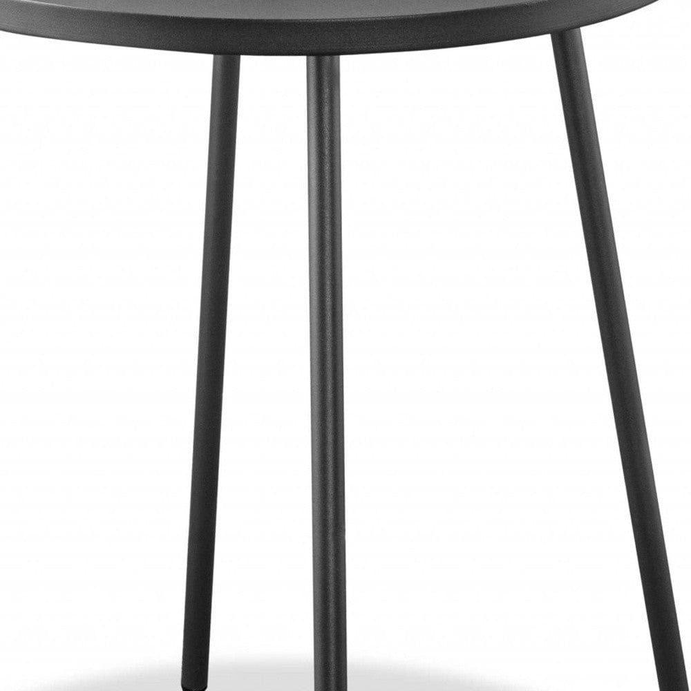 25" Gray Stainless Steel Round End Table - Homeroots - Flyclothing LLC