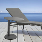 20" Gray Oval Aluminum Outdoor Side Table - Homeroots