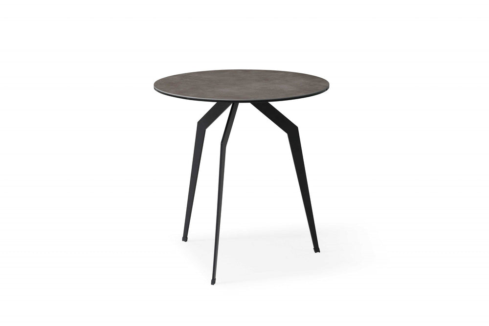 20" Black And Gray Ceramic Round End Table - Homeroots