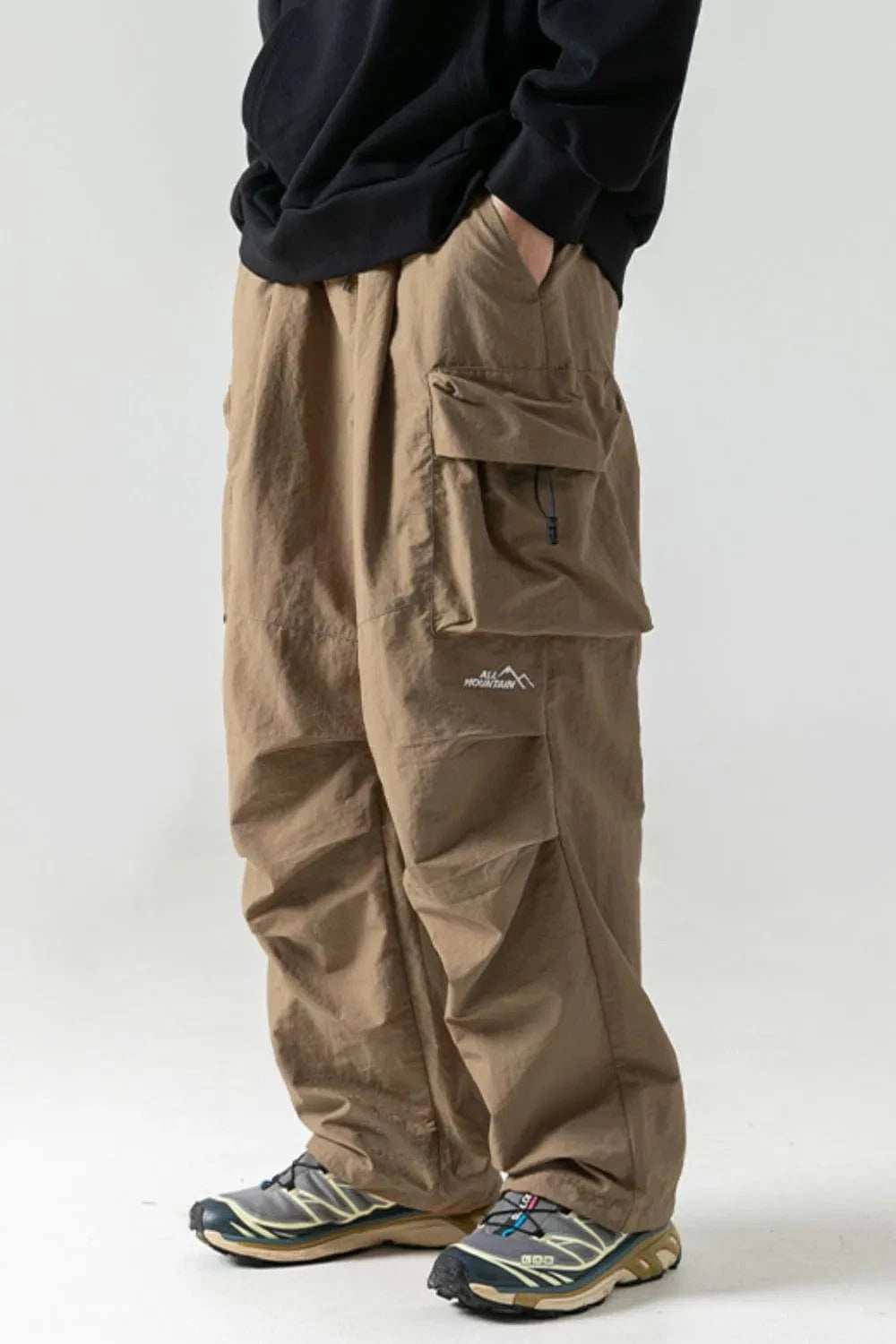 Men's Plus Size Elastic Waist Pants with Pockets - Trendsi - Flyclothing LLC
