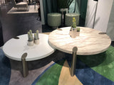 40" White And Gold Stainless Steel Round Coffee Table - Homeroots - Flyclothing LLC