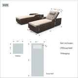 78" Set of Two Brown Indoor Outdoor Chaise Lounge with Beige Cushion - Homeroots - Flyclothing LLC