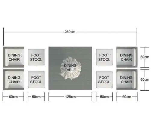 Nine Piece Clear and Gray Glass Dining Set - Homeroots - Flyclothing LLC