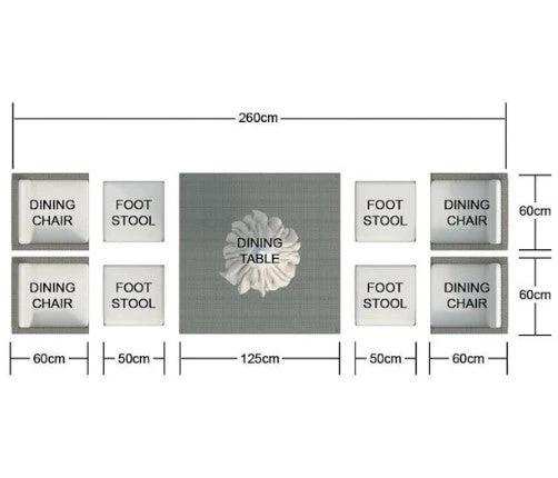 Nine Piece Clear and Gray Glass Dining Set - Homeroots - Flyclothing LLC