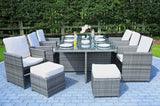 11 Piece Clear and Gray Glass Dining Set - Homeroots - Flyclothing LLC