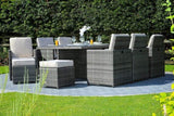 11 Piece Clear and Gray Glass Dining Set - Homeroots - Flyclothing LLC