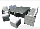 11 Piece Clear and Gray Glass Dining Set - Homeroots - Flyclothing LLC