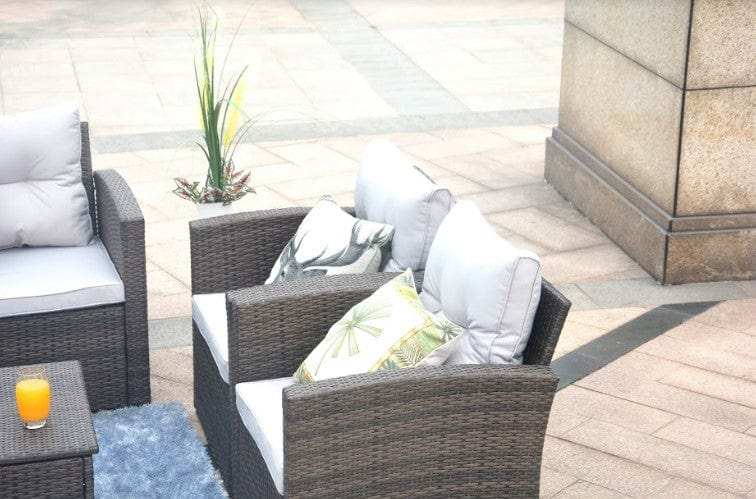 Six Piece Outdoor Brown Metal Sofa Seating Group With Cushions - Homeroots - Flyclothing LLC
