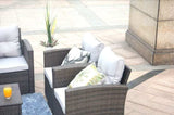 Six Piece Outdoor Brown Metal Sofa Seating Group With Cushions - Homeroots - Flyclothing LLC