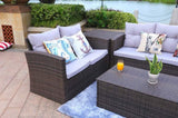 Six Piece Outdoor Brown Metal Sofa Seating Group With Cushions - Homeroots - Flyclothing LLC