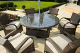 211" X 55" X 32" Brown 7Piece Outdoor Dining Set With Washed Cushion - Homeroots - Flyclothing LLC