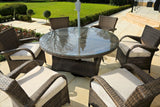 211" X 55" X 32" Brown 7Piece Outdoor Dining Set With Washed Cushion - Homeroots