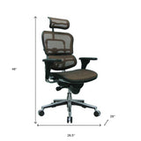 Black and Silver Adjustable Swivel Mesh Rolling Executive Office Chair - Homeroots - Flyclothing LLC