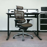 Black and Silver Adjustable Swivel Mesh Rolling Executive Office Chair - Homeroots - Flyclothing LLC