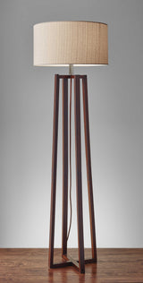 60" Solid Wood Novelty Floor Lamp With Beige Drum Shade - Homeroots - Flyclothing LLC