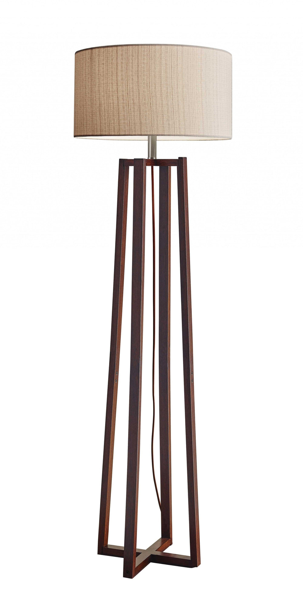 60" Solid Wood Novelty Floor Lamp With Beige Drum Shade - Homeroots - Flyclothing LLC