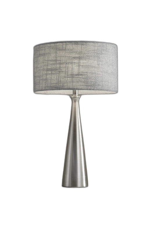 Brushed Steel Metal Finish Tapered Basectable Lamp - Homeroots