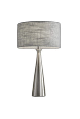 Brushed Steel Metal Finish Tapered Basectable Lamp - Homeroots