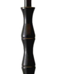 62" Black Textured Pole Floor Lamp With Beige Burlap Shade - Homeroots