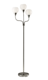 66" Silver Three Light Tree Floor Lamp With White Bowl Shades - Homeroots