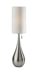 35" Brushed Steel Metal Teardrop Table Lamp