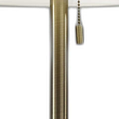 22" Antiqued Brass Metal Cylinder Table Lamp With Off White Drum Shade - Homeroots