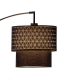 71" Black Arched Floor Lamp With Brown Drum Shade - Homeroots