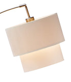 71" Silver Adjustable Arched Floor Lamp With White and Natural Drum Shade - Homeroots